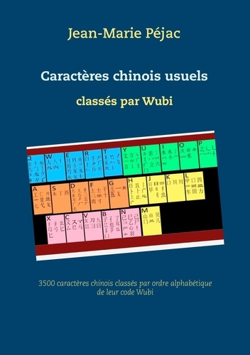 Jean-Marie Péjac - Caractères chinois usuels classés par wubi - 3500 caractères chinois classés par ordre alphabétique de leur code Wubi.