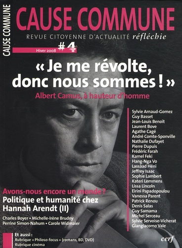 Pierre Dupuis et Giangiacomo Vale - Cause commune N° 4 Hiver 2008 : Albert Camus, à hauteur d'homme.
