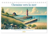 Chemins vers la mer (Calendrier de bureau 2026 DIN A5 vertical), CALVENDO calendrier mensuel