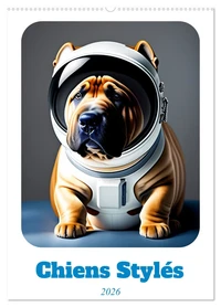 Chiens stylés (Calendrier mural 2026 DIN A2 horizontal), CALVENDO calendrier mensuel