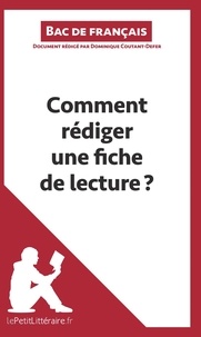 Dominique Coutant-Defer - Comment rédiger une fiche de lecture ?.