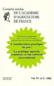 Amélioration génétique du porc ; La politique agricole commune et son contexte international