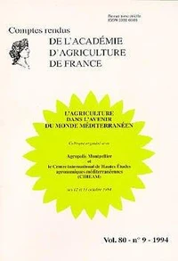 L'agriculture dans l'avenir du monde méditerranéen