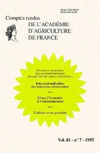 Internationalisation des industries alimentaires ; L'eau, l'économie et l'environnement