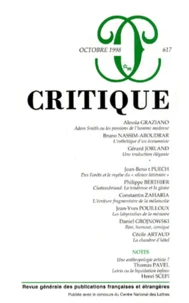 Critique N° 617, Octobre 1998