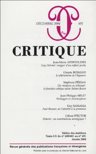 Critique N° 691, Décembre 2004
