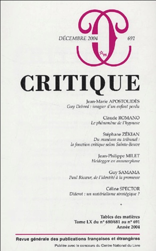  Collectif - Critique N° 691, Décembre 200 : .