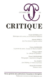  Collectif - Critique N° 701, octobre 2005 : .