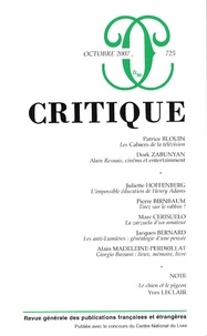 Patrice Blouin et Dork Zabunyan - Critique N° 725, Octobre 2007 : .