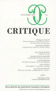Critique N° 750, Novembre 2009