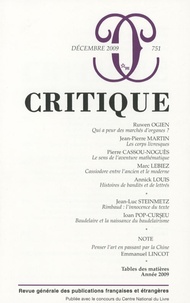 Ruwen Ogien et Jean-Philippe Martin - Critique N° 751 : .