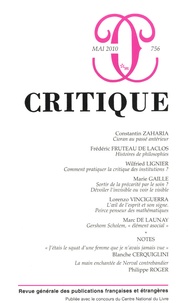 Constantin Zaharia et Frédéric Fruteau de Laclos - Critique N° 756, Tome 66, Mai : .
