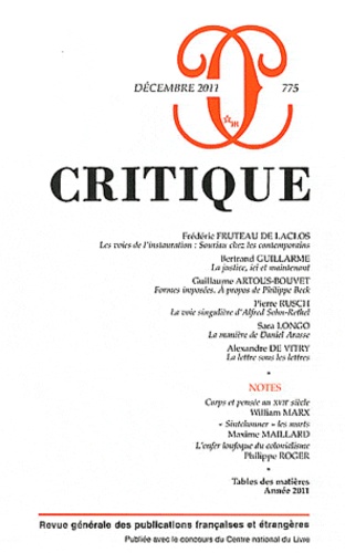 Frédéric Fruteau de Laclos et Bertrand Guillarme - Critique N° 775 : .
