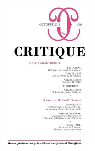 Critique N° 869, octobre 2019 Avec Claude Imbert