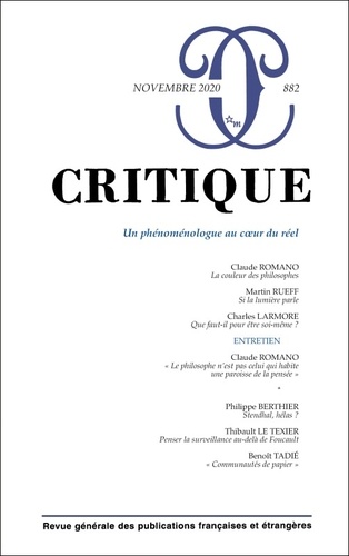  Editions de Minuit - Critique N° 882 : .