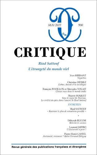 Philippe Roger - Critique N° 900, mai 2022 : Riad Sattouf - L'étrangeté du monde réel.