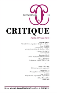 Critique N° 931, décembre 2025