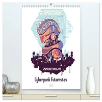 Cyberpunk Futuristes  (Calendrier mural 2026 DIN A2 horizontal) calendrier de bureau