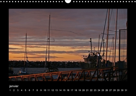 De l'aube au crépuscule le fleuve Saint-Laurent. Le fleuve St-Laurent est un géant dont la biodiversité doit être protégée par des gestes concrets. Calendrier mural perpétuel A3 horizontal