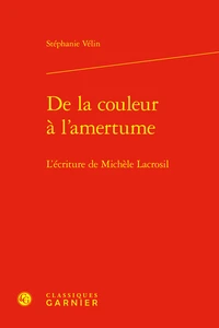 De la couleur à l'amertume