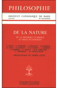 De la nature. De la physique classique au souci écologique