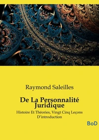 De La Personnalité Juridique