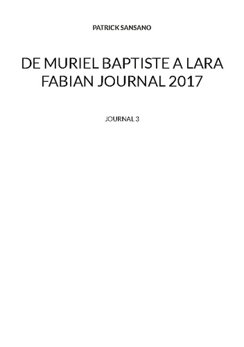 JOURNAUX  De Muriel baptiste à Lara Fabian journal 2017. Journal 3