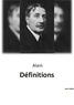  Alain - Philosophie  : Definitions.