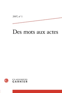 Des mots aux actes N° 1, 2007