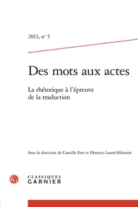 La rhétorique à l'épreuve de la traduction