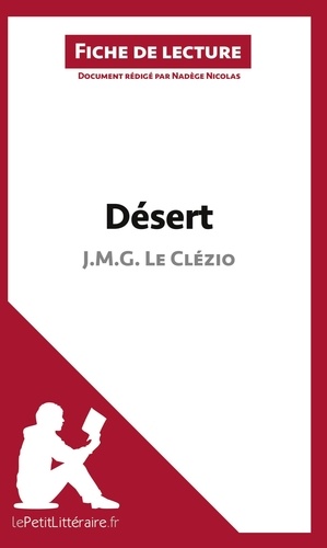 Désert. Fiche de lecture