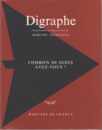  Mercure de France - Digraphe N° 63 : Combien de sexes avez-vous ?.