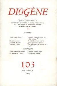  Gallimard - Diogène N° 103 : .