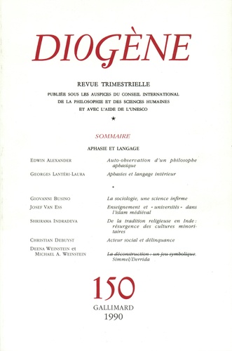  Gallimard - Diogène N° 150 : Aphasie et langage.