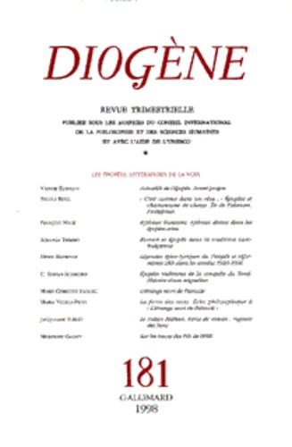  Gallimard - Diogène N° 181 : Les épopées, littératures de la voix.