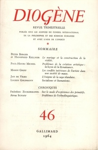  Gallimard - Diogène N° 46 : .