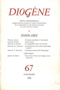  Gallimard - Diogène N° 67 : .