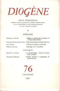  Gallimard - Diogène N° 76 : .