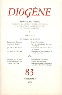  Gallimard - Diogène N° 83, avril-juin 1973 : .
