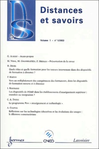 Martine Vidal et Monique Grandbastien - Distances et savoirs Volume 1 N° 1/2003 : .