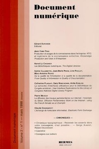  Anonyme - Document numérique Volume 2, N°1, Mars 1998 : .