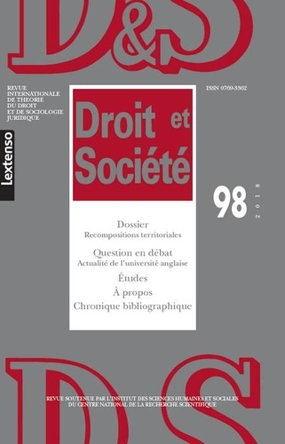  LGDJ - Droit et Société N° 98/2018 : .