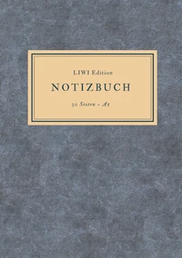 Dünnes Notizbuch A5 liniert - Notizheft 30 Seiten 90g/m² - Softcover blau meliert - FSC Papier