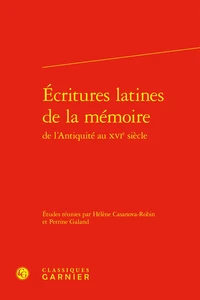 Ecritures latines de la mémoire