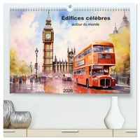 Édifices célèbres, autour du monde (Calendrier mural 2026 DIN A2 vertical) calendrier de bureau