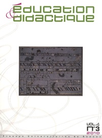 Gérard Sensevy - Education & didactique Volume 4, N° 3/2010 : .