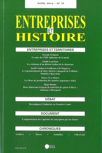 Jean-Claude Daumas et Michel Lescure - Entreprises et Histoire N° 74, Avril 2014 : Entreprises et territoires.