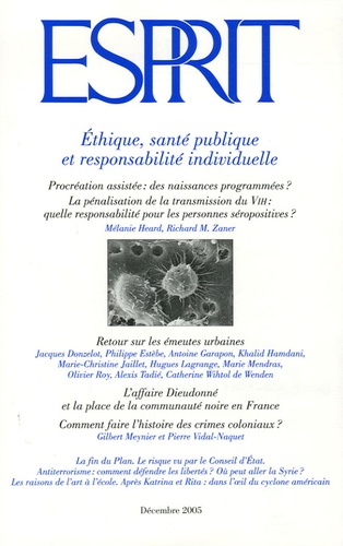 Jacques Donzelot et Marie-Christine Jaillet - Esprit N° 320, Décembre 200 : Ethique, santé publique et responsabilité individuelle.