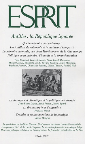 Henri Prevot et Fred Constant - Esprit N° 332, Février 2007 : Antilles : la République ignorée.