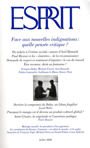 Joseph Maïla et Pierre Bouvier - Esprit N° 346, Juillet 2008 : Face aux nouvelles indignations : quelle pensée critique ?.